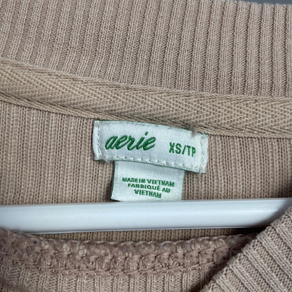 Aerie Corded Tan Sweatshirt, mark on left shoulder - Picture 5 of 6